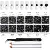 imageBeadsland 8300PCS Flatback Rhinestones AB Crystal Rhinestone Round Crystal Rhinestones for Crafts Mixed 10 Sizes with Wax Pencil and Tweezer Kit SS3SS30 Crystal ABBlack