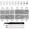 imageBeadsland 8300PCS Flatback Rhinestones AB Crystal Rhinestone Round Crystal Rhinestones for Crafts Mixed 10 Sizes with Wax Pencil and Tweezer Kit SS3SS30 Crystal ABSilver Hematite