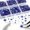 imageBeadsland 8300PCS Flatback Rhinestones AB Crystal Rhinestone Round Crystal Rhinestones for Crafts Mixed 10 Sizes with Wax Pencil and Tweezer Kit SS3SS30 Crystal ABSapphire