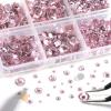 imageBeadsland 8300PCS Flatback Rhinestones AB Crystal Rhinestone Round Crystal Rhinestones for Crafts Mixed 10 Sizes with Wax Pencil and Tweezer Kit SS3SS30 Crystal ABLight pink