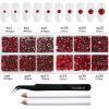 imageBeadsland 8300PCS Flatback Rhinestones AB Crystal Rhinestone Round Crystal Rhinestones for Crafts Mixed 10 Sizes with Wax Pencil and Tweezer Kit SS3SS30 Crystal ABSiam