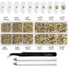imageBeadsland 8300PCS Flatback Rhinestones AB Crystal Rhinestone Round Crystal Rhinestones for Crafts Mixed 10 Sizes with Wax Pencil and Tweezer Kit SS3SS30 Crystal ABMetal Sunlight