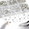 imageBeadsland 8300PCS Flatback Rhinestones AB Crystal Rhinestone Round Crystal Rhinestones for Crafts Mixed 10 Sizes with Wax Pencil and Tweezer Kit SS3SS30 Crystal ABcrystal