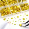 imageBeadsland 8300PCS Flatback Rhinestones AB Crystal Rhinestone Round Crystal Rhinestones for Crafts Mixed 10 Sizes with Wax Pencil and Tweezer Kit SS3SS30 Crystal ABLemon Yellow