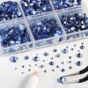 imageBeadsland 8300PCS Flatback Rhinestones AB Crystal Rhinestone Round Crystal Rhinestones for Crafts Mixed 10 Sizes with Wax Pencil and Tweezer Kit SS3SS30 Crystal ABLight Sapphire