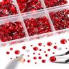 imageBeadsland 8300PCS Flatback Rhinestones AB Crystal Rhinestone Round Crystal Rhinestones for Crafts Mixed 10 Sizes with Wax Pencil and Tweezer Kit SS3SS30 Crystal ABLight Siam