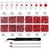 imageBeadsland 8300PCS Flatback Rhinestones AB Crystal Rhinestone Round Crystal Rhinestones for Crafts Mixed 10 Sizes with Wax Pencil and Tweezer Kit SS3SS30 Crystal ABLight Siam