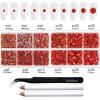 imageBeadsland 8300PCS Flatback Rhinestones AB Crystal Rhinestone Round Crystal Rhinestones for Crafts Mixed 10 Sizes with Wax Pencil and Tweezer Kit SS3SS30 Crystal ABHyacinth