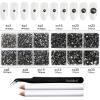 imageBeadsland 8300PCS Flatback Rhinestones AB Crystal Rhinestone Round Crystal Rhinestones for Crafts Mixed 10 Sizes with Wax Pencil and Tweezer Kit SS3SS30 Crystal ABBlack Diamond