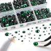 imageBeadsland 8300PCS Flatback Rhinestones AB Crystal Rhinestone Round Crystal Rhinestones for Crafts Mixed 10 Sizes with Wax Pencil and Tweezer Kit SS3SS30 Crystal ABEmerald