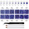 imageBeadsland 8300PCS Flatback Rhinestones AB Crystal Rhinestone Round Crystal Rhinestones for Crafts Mixed 10 Sizes with Wax Pencil and Tweezer Kit SS3SS30 Crystal ABSapphire