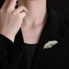imageBeadsland Feather Brooch Pin with RhinestonesGold Plated Womens Brass Brooch Elegant Clothing Accessories