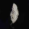 imageBeadsland Feather Brooch Pin with RhinestonesGold Plated Womens Brass Brooch Elegant Clothing Accessories