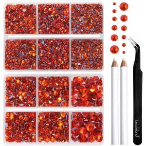 imageBEADSLAND Hotfix Rhinestones 6080PCS Clear Rhinestones for Clothes Crafts Mixed 6 Sizes with Wax Pencil and Tweezers Kit SS6SS30 CrystalHyacinth