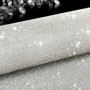 imageBeadsland Bling Rhinestone Sheet Self Adhesive Glitter Crystal Rhinestones Sticker DIY Gifts Car Decoration 1575quot x 945quot CrystalCrystal
