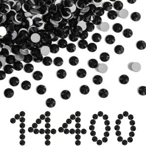 imageBeadsland Flatback Rhinestones Bulk14400pcs AB Crystal Rhinestones for Nails Crafts Clothes DIY Decoration Crystal AB SS10 2729mmBlack