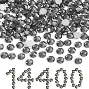 imageBeadsland Flatback Rhinestones Bulk14400pcs AB Crystal Rhinestones for Nails Crafts Clothes DIY Decoration Crystal AB SS10 2729mmBlack Diamond