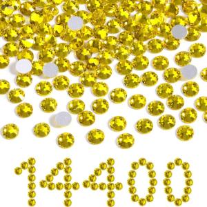 imageBeadsland Flatback Rhinestones Bulk14400pcs AB Crystal Rhinestones for Nails Crafts Clothes DIY Decoration Crystal AB SS10 2729mmCitrineLemon Yellow