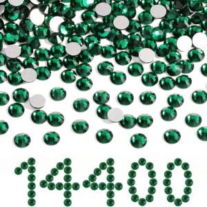 imageBeadsland Flatback Rhinestones Bulk14400pcs AB Crystal Rhinestones for Nails Crafts Clothes DIY Decoration Crystal AB SS10 2729mmEmerald
