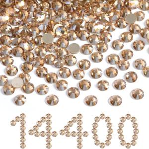 imageBeadsland Flatback Rhinestones Bulk14400pcs AB Crystal Rhinestones for Nails Crafts Clothes DIY Decoration Crystal AB SS10 2729mmGolden Shadow