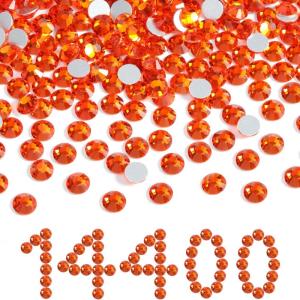 imageBeadsland Flatback Rhinestones Bulk14400pcs AB Crystal Rhinestones for Nails Crafts Clothes DIY Decoration Crystal AB SS10 2729mmHyacinthOrange