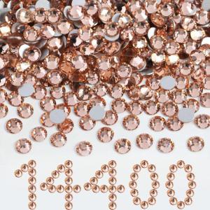 imageBeadsland Flatback Rhinestones Bulk14400pcs AB Crystal Rhinestones for Nails Crafts Clothes DIY Decoration Crystal AB SS10 2729mmLight Peach