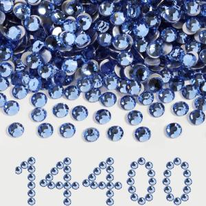 imageBeadsland Flatback Rhinestones Bulk14400pcs AB Crystal Rhinestones for Nails Crafts Clothes DIY Decoration Crystal AB SS10 2729mmLight Sapphire