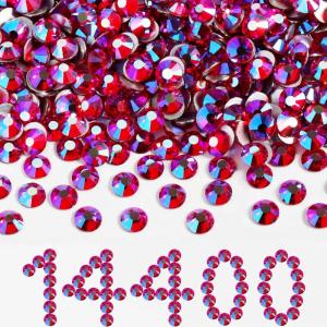 imageBeadsland Flatback Rhinestones Bulk14400pcs AB Crystal Rhinestones for Nails Crafts Clothes DIY Decoration Crystal AB SS10 2729mmLight Siam AB