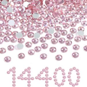 imageBeadsland Flatback Rhinestones Bulk14400pcs AB Crystal Rhinestones for Nails Crafts Clothes DIY Decoration Crystal AB SS10 2729mmLtRoseLtPink