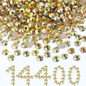imageBeadsland Flatback Rhinestones Bulk14400pcs AB Crystal Rhinestones for Nails Crafts Clothes DIY Decoration Crystal AB SS10 2729mmMetal Sunlight