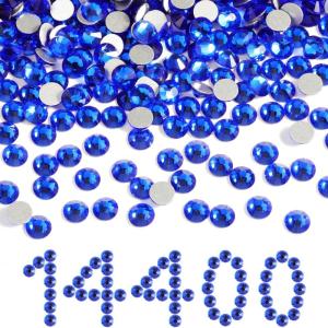 imageBeadsland Flatback Rhinestones Bulk14400pcs AB Crystal Rhinestones for Nails Crafts Clothes DIY Decoration Crystal AB SS10 2729mmSapphire