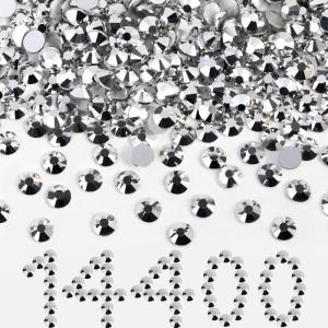 imageBeadsland Flatback Rhinestones Bulk14400pcs AB Crystal Rhinestones for Nails Crafts Clothes DIY Decoration Crystal AB SS10 2729mmSilver Hematite