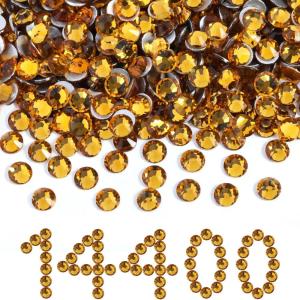 imageBeadsland Flatback Rhinestones Bulk14400pcs AB Crystal Rhinestones for Nails Crafts Clothes DIY Decoration Crystal AB SS10 2729mmTopaz
