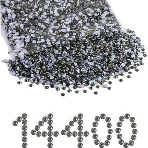 imageBeadsland Hotfix Rhinestones Bulk 14400PCS Crystal Hot Fix Rhinestones for Crafts Clothes DIY Decoration Crystal AB SS20 4648mmBlack Diamond