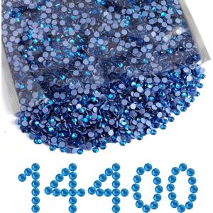 imageBeadsland Hotfix Rhinestones Bulk 14400PCS Crystal Hot Fix Rhinestones for Crafts Clothes DIY Decoration Crystal AB SS20 4648mmCapri Blue