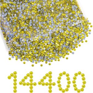 imageBeadsland Hotfix Rhinestones Bulk 14400PCS Crystal Hot Fix Rhinestones for Crafts Clothes DIY Decoration Crystal AB SS20 4648mmCitrineLemon Yellow