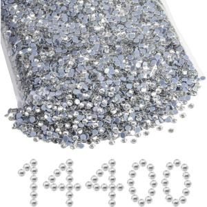 imageBeadsland Hotfix Rhinestones Bulk 14400PCS Crystal Hot Fix Rhinestones for Crafts Clothes DIY Decoration Crystal AB SS20 4648mmCrystal