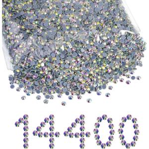 imageBeadsland Hotfix Rhinestones Bulk 14400PCS Crystal Hot Fix Rhinestones for Crafts Clothes DIY Decoration Crystal AB SS20 4648mmCrystal Ab