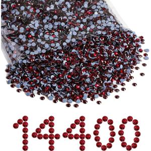 imageBeadsland Hotfix Rhinestones Bulk 14400PCS Crystal Hot Fix Rhinestones for Crafts Clothes DIY Decoration Crystal AB SS20 4648mmDark Siam