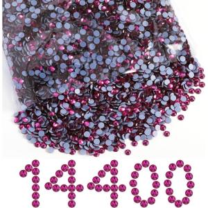 imageBeadsland Hotfix Rhinestones Bulk 14400PCS Crystal Hot Fix Rhinestones for Crafts Clothes DIY Decoration Crystal AB SS20 4648mmFuchsia