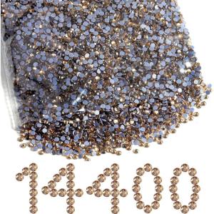 imageBeadsland Hotfix Rhinestones Bulk 14400PCS Crystal Hot Fix Rhinestones for Crafts Clothes DIY Decoration Crystal AB SS20 4648mmGolden Shadow