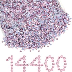 imageBeadsland Hotfix Rhinestones Bulk 14400PCS Crystal Hot Fix Rhinestones for Crafts Clothes DIY Decoration Crystal AB SS20 4648mmLight Pink