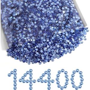imageBeadsland Hotfix Rhinestones Bulk 14400PCS Crystal Hot Fix Rhinestones for Crafts Clothes DIY Decoration Crystal AB SS20 4648mmLight Sapphire