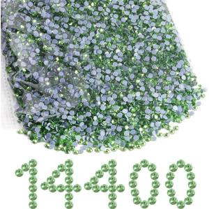 imageBeadsland Hotfix Rhinestones Bulk 14400PCS Crystal Hot Fix Rhinestones for Crafts Clothes DIY Decoration Crystal AB SS20 4648mmLightgreen