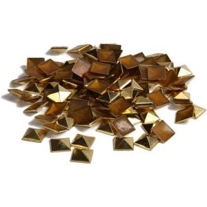 imageHotfix Iron On7X7mm Flat Back Pyramid Studs  14quot Flatback Glue on Studs 100pcsSilver Pyramid 7x7mmGold