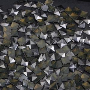 imageHotfix Iron On7X7mm Flat Back Pyramid Studs  14quot Flatback Glue on Studs 100pcsSilver Pyramid 7x7mmGun grey