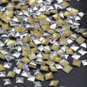imageHotfix Iron On7X7mm Flat Back Pyramid Studs  14quot Flatback Glue on Studs 100pcsSilver Pyramid 7x7mmSilver