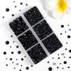 imageHotfix Rhinestones 3960pcs Red Rhinestone for Clothes Hot Fix Crystals Rhinestones with Tweezers and Wax Pencil KitMixed 5 Sizes SS6SS30 SiamBlack