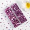 imageHotfix Rhinestones 3960pcs Red Rhinestone for Clothes Hot Fix Crystals Rhinestones with Tweezers and Wax Pencil KitMixed 5 Sizes SS6SS30 SiamDark Pink