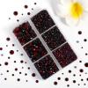 imageHotfix Rhinestones 3960pcs Red Rhinestone for Clothes Hot Fix Crystals Rhinestones with Tweezers and Wax Pencil KitMixed 5 Sizes SS6SS30 SiamDark Siam